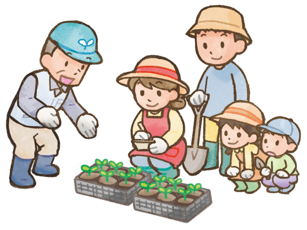 農作業で賑わう農園【農業体験農園】